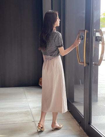 Celia Linen Stripe Collar Knit